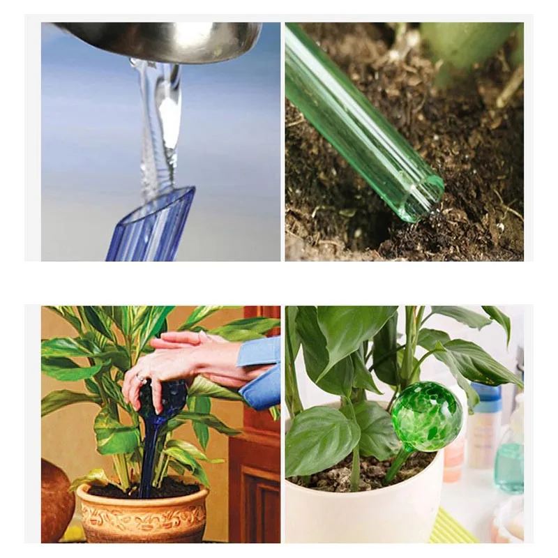 

Plant Watering Globes Automatic Watering Globe Mini Decorative Hand-Blown Glass Small Plant Watering Garden Supplies Tool NEW