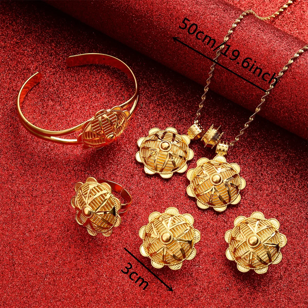 Индийские эфиопские Ювелирные наборы для женщин золотые ювелирные изделия Дубай