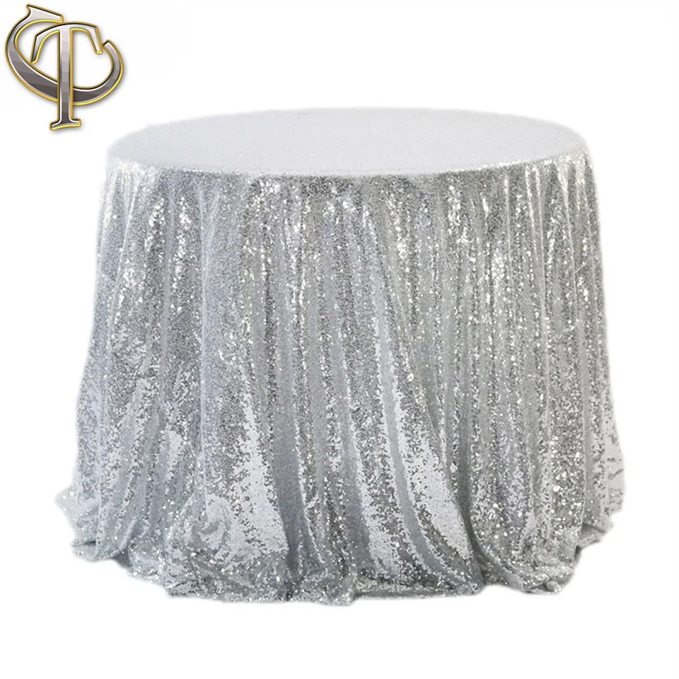 И серебряного цветов Блестящая скатерть 60/80/120 см с блестками Круглый Скатерти