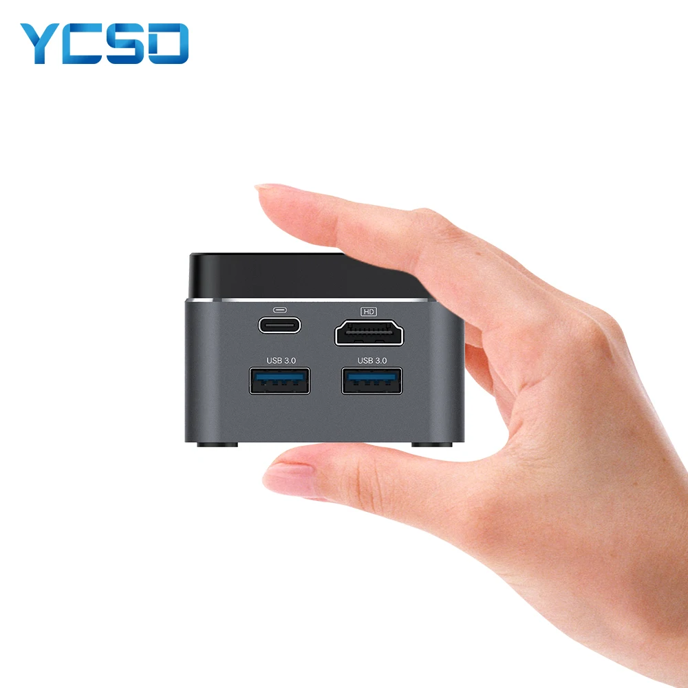 

YCSD четырехъядерный мини-ПК Intel Celeron N4100 6 ГБ LP DDR4 2,4G/5,0G WiFi Bluetooth 4,2 HDMI 2,0 4K 60 Гц USB-C Win 10 компьютер ПК