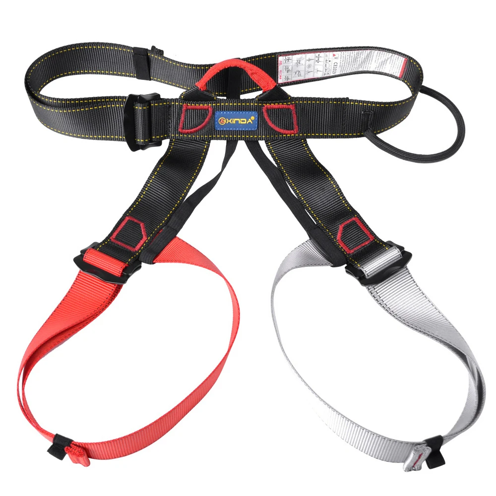 Grey and red Outdoor Climbing Harness Safe Seat Belt for Men Women Mountaineering Training Caving Rappelling camping climbing Equipment - Цвет: Grey and red