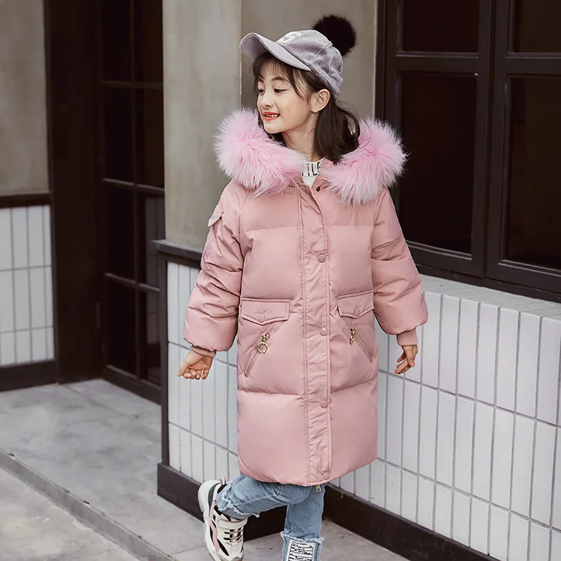 Новинка 2019 года зимние куртки-пуховики для маленьких девочек парки детская