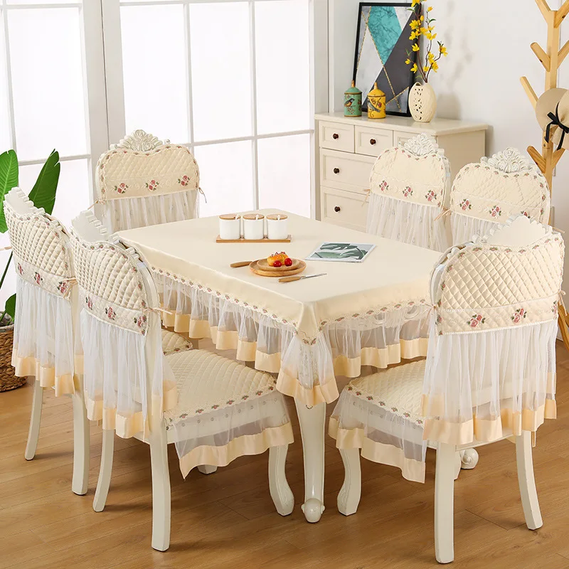 Скатерть для обеденного стула в европейском стиле кружевная легкая Роскошная