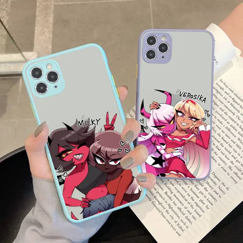 

Yinuoda American Anime Helluva Boss Phone Case for iPhone X XR XS 7 8 Plus 11 12 13 pro MAX 13mini Translucent Matte Shockproof