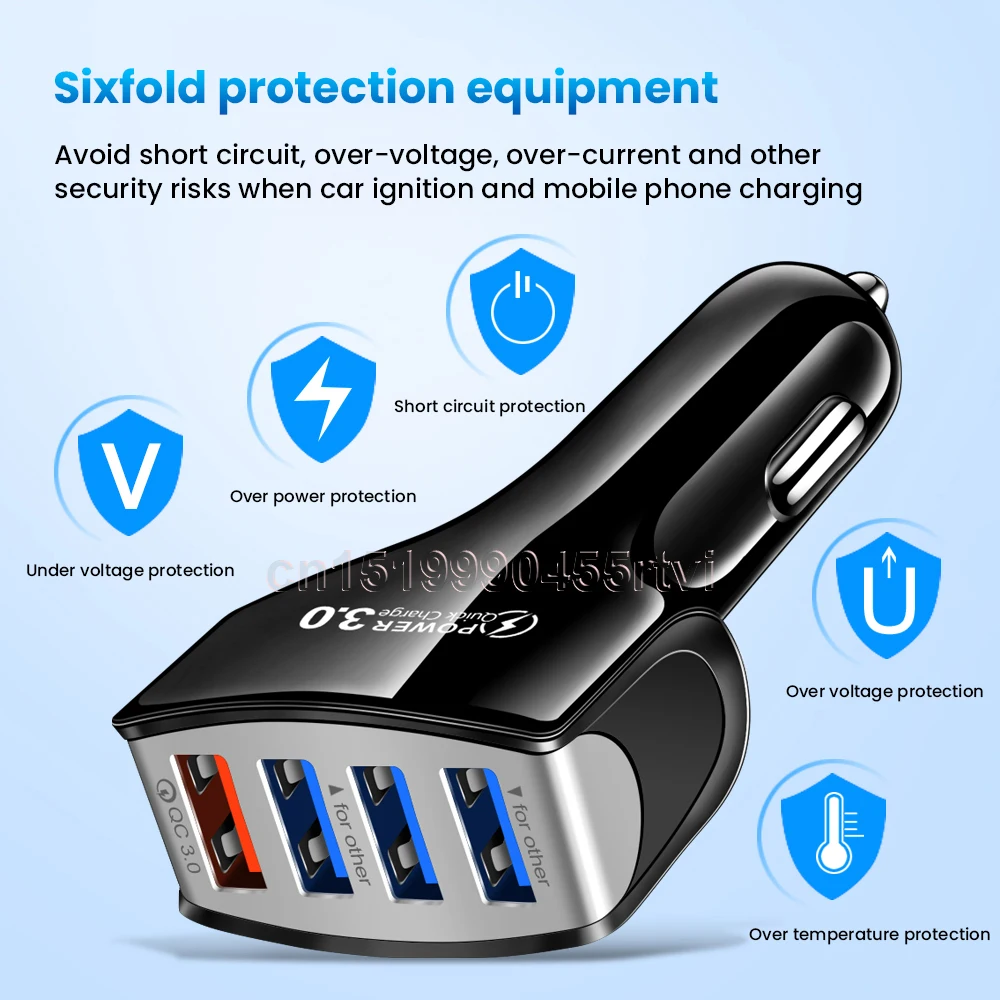 Автомобильное зарядное устройство с 4 USB-портами 2 А | Мобильные телефоны и