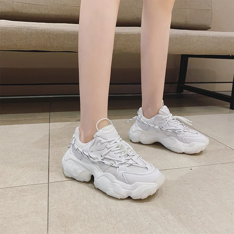 Женские массивные кроссовки Smile Circle Повседневные Дышащие тканевые на платформе с