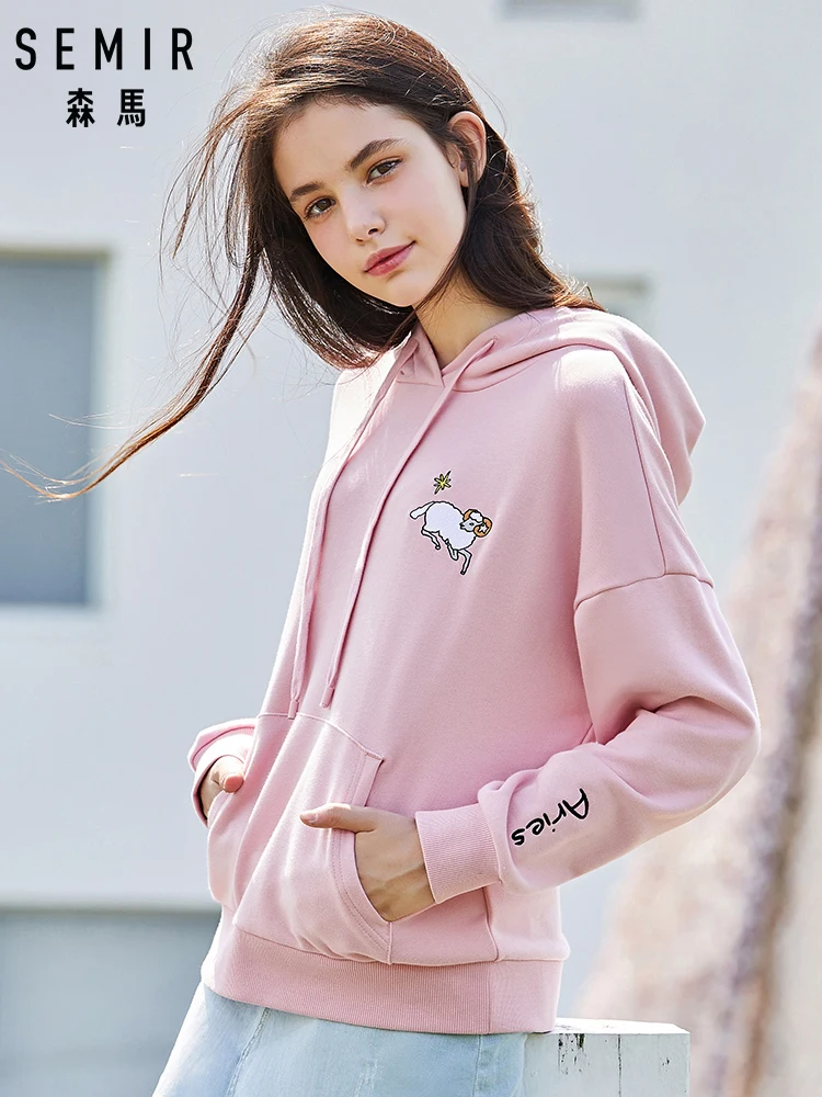 Куртка SEMIR женская оверсайз с капюшоном Свободный пуловер длинным рукавом