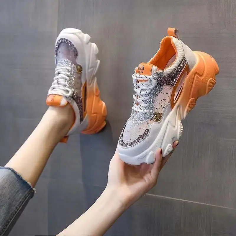 Platform Sneakers Women Casual Shoes Fashion Thick Bottom Ladies Trainers Basket Femme Chunky Sneakers Female Shoes Zapatillas