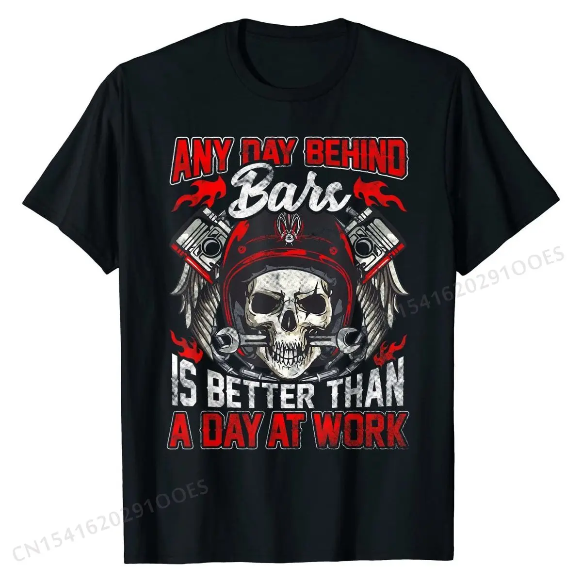 

Biker Motorcycle Funny Quotes Any Day Behind Bars Is Better T-Shirt Printed Tops & Tees Cotton Men T Shirt Printed Brand