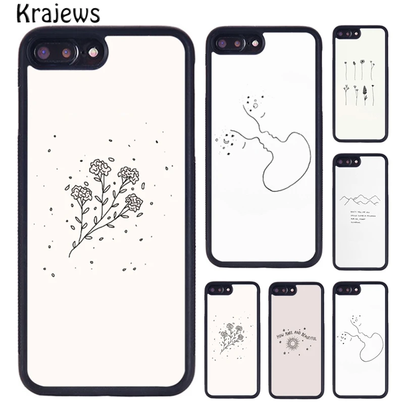 Чехол для телефона с минималистичным рисунком iPhone 5 6S 7 8 Plus 11 12 13 Pro X XR XS Max Samsung Galaxy S8