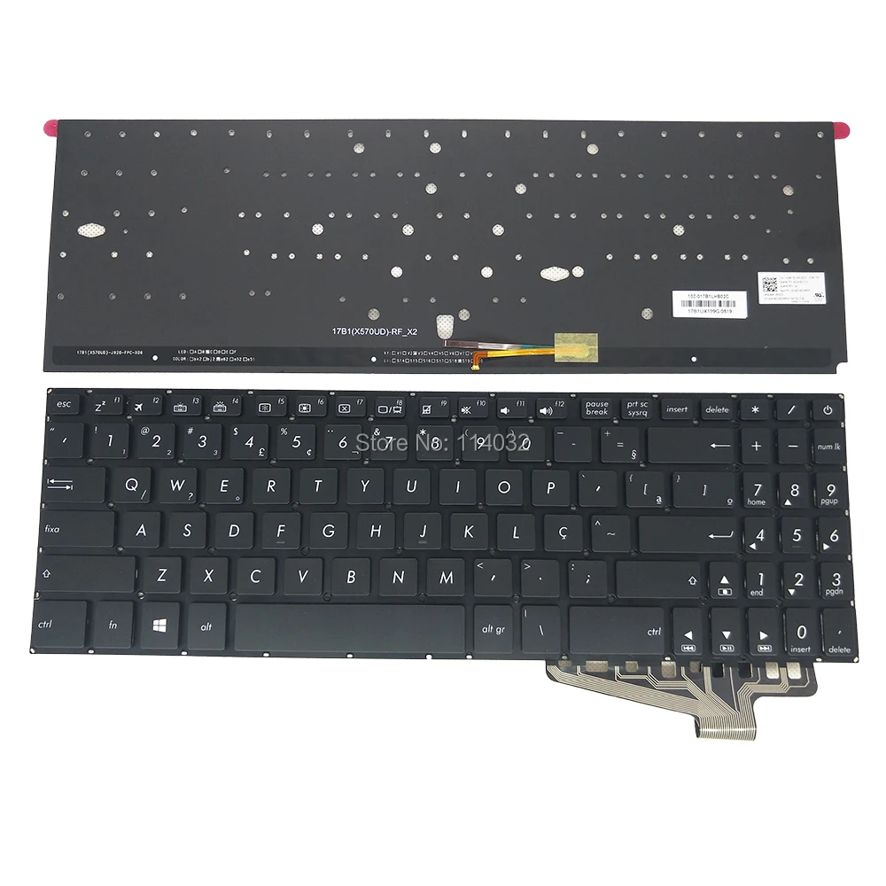

Replacement Brazil Backlit Keyboards BR Brazilian for ASUS VivoBook 15 X570 X570UD K570UD K570ZD M570DD 560bbr00 5602BR00
