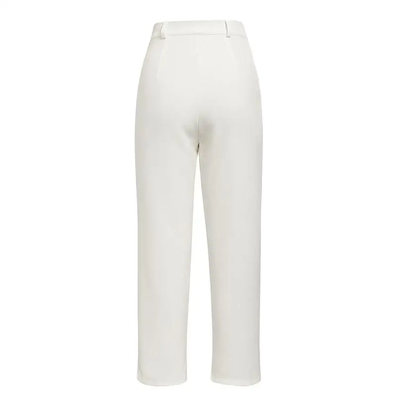 Куркума высокая Талия шаровары белые брюки женские 2019 осень зима Твердые молнии