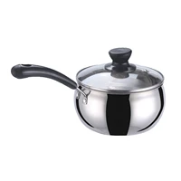stainless steel durable kitchen tools anti slip handle easy clean large soup pot home sauce pan milk cooking with vented lid