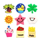 Аксессуары для отверстий, сумка для одежды, звездалунасолнцеклевер, подвески из ПВХ, украшение для обуви, пряжка для обуви в гавайском стиле для Croc Jibz, подарок на вечеринку