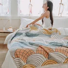 Осеннее одеяло Junwell из 100% хлопка и муслина, дышащая накидка на кровать для дивана, шикарное покрывало для кровати в индийском стиле, мягкая накидка для пикника, для путешествий