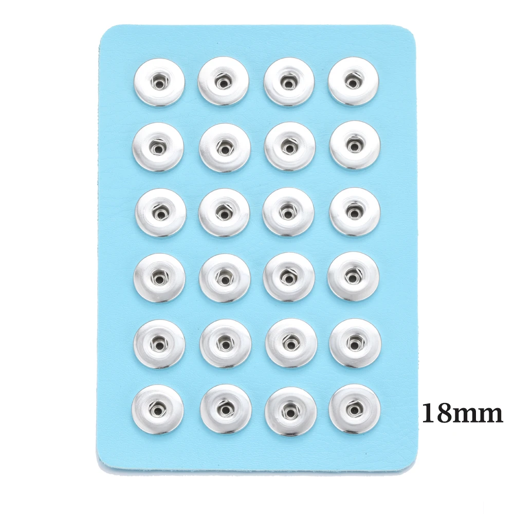 Fit 18mm Snaps Новая ювелирная витрина 24 шт 12 мм и 18 мм кнопки ювелирные изделия 10 цветов черный держатель из натуральной кожи - Окраска металла: Fit 18mm Snaps