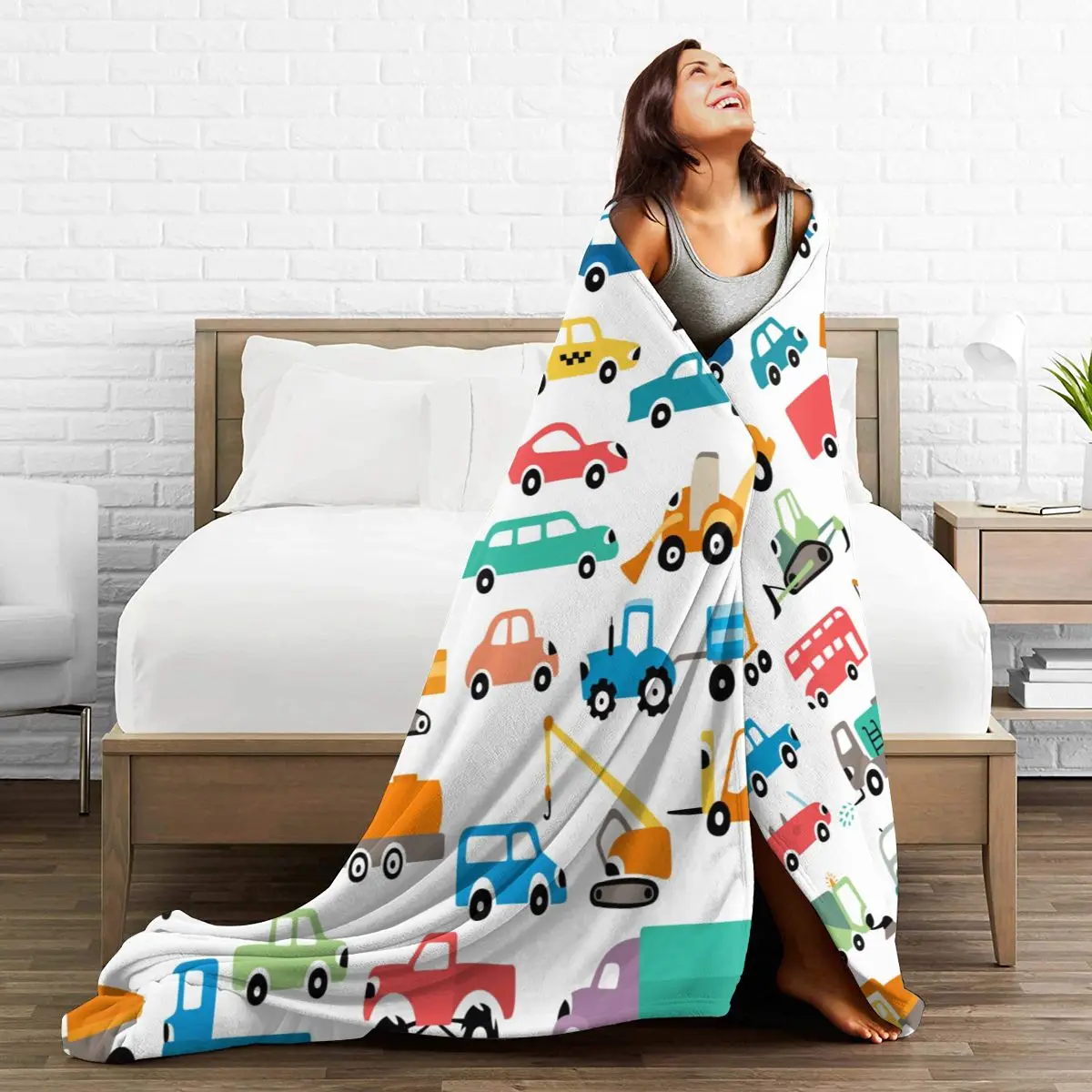 

Flannel Blanket Cartoon Kids Cars Toy Light Thin Mechanical Wash Warm Soft Blankets Throw on Sofa Bed Travel Patchwork