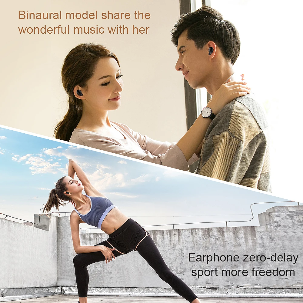 

ZEKS Wireless Bluetooth Earphone TWS Sport Stereo Bluetooth 5.0 In-Ear Earbuds IPX5 Waterproof Headset For iPhone Samsung Huawei