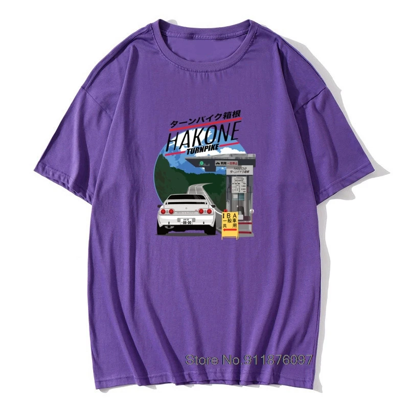 

Men T-Shirt Hakone Skyline R32 GTR Vintage Cotton Initial D JDM T Shirt Homme Camisas Hombre Classic