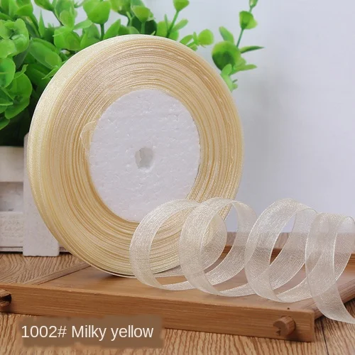 

12mm(45meters/roll) Organza Ribbon Wrapping Christmas Party Home DIY Gift Packaging Wedding Decoration Tapes DIY Chiffon Ribbons