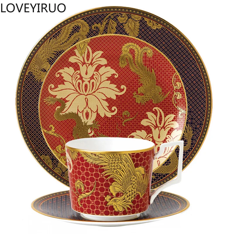 

Bone China Cup and Saucer Cutlery Set Western Dinner Plate Coffee Cup Dessert Snack Tableware Housewarming Gifts Household Items