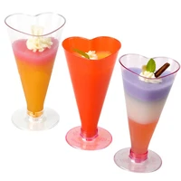 promotion party wedding supplies disposable plastic tableware 12570mm180ml transparent sweet heart dessert cup 10pack