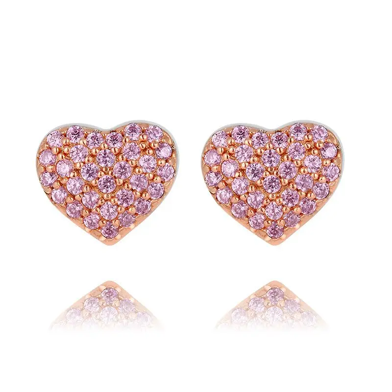 

【MeiBaPJ】Fashion Luxury Brand S925 Pure Silver Micro Inlay High-end Little love Earrings Fine Jewelry for Women Free Shipping