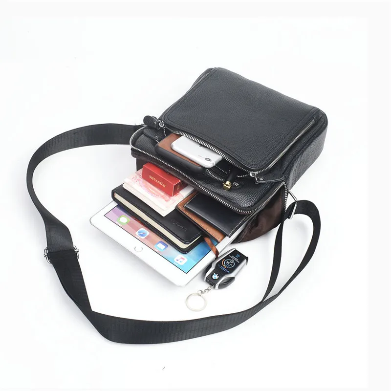 Men's Bag Genuine Leather Handbags Men Leather Shoulder Bags Business Man Messenger Bags Fashion Small Crossbody Bags Briefcase