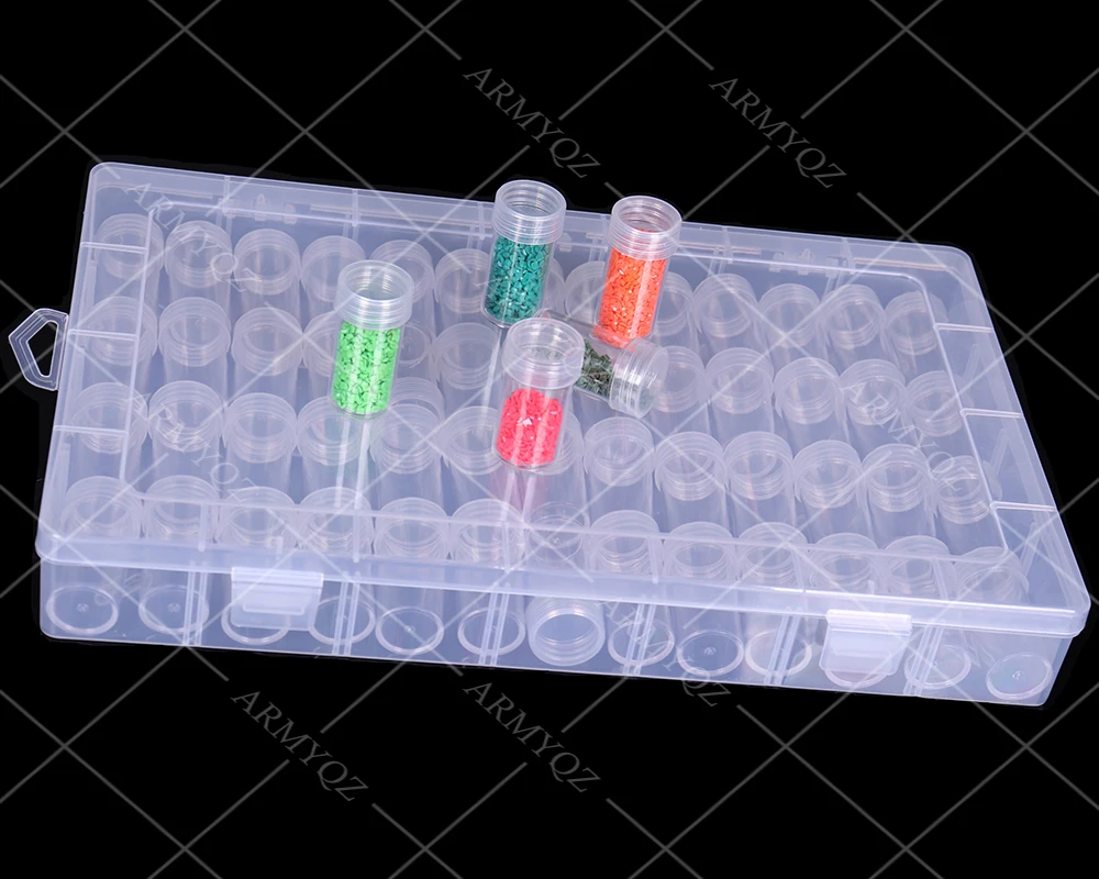 

52 Bottles Box Storage Box New Plastic,Diamond Embroidery Accessories Bottles Diamond Painting Accessory boxes Case Cross Stitch