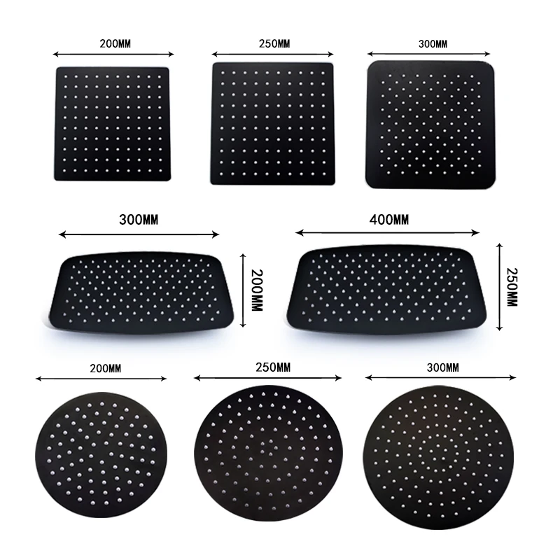 Потолочная настенная душевая лейка с верхней насадкой Большая квадратная