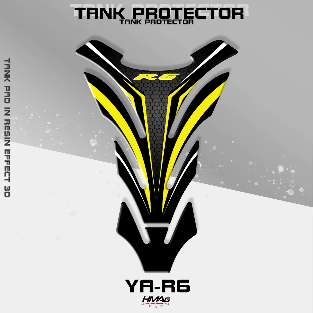 

Reflective Sticker Decal Stereo 3D Motorcycle Fuel Tank Pad Cover Protector For YAMAHA R6 YZF600 YZFR6