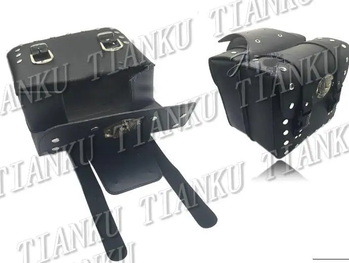 Universal Leather Side Bag Saddle Bags For Honda Shadow Spirit Sabre Aero ACE Steed VLX 400 600 1100 DLX VTX1300 1800 Magna VF |