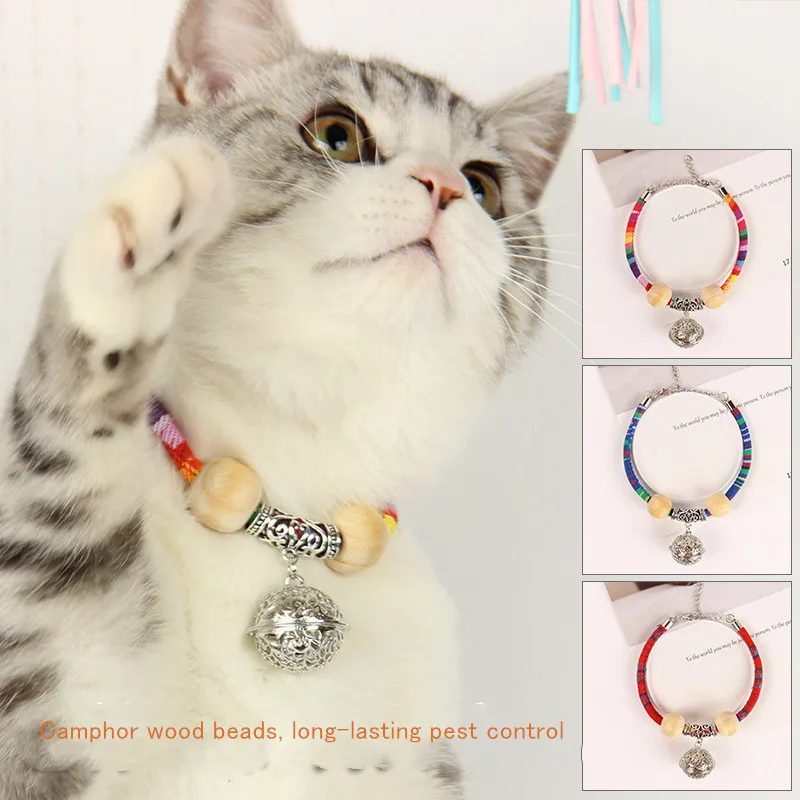 Ошейник для собаки с защитой от блох милый ошейник японской кошки колокольчиком