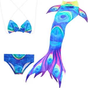 Детские костюмы для карнавала, Хэллоуина, купальники русалки, купальник сбез моноласта для девочек, аниме, купальник русалки для детей