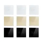 Сенсорный выключатель, светодиодный переключатель из прозрачного стекла, стандарт EUUK, 220 В, 123 клавиши, 1 канал, настенная лампа с сенсорным экраном