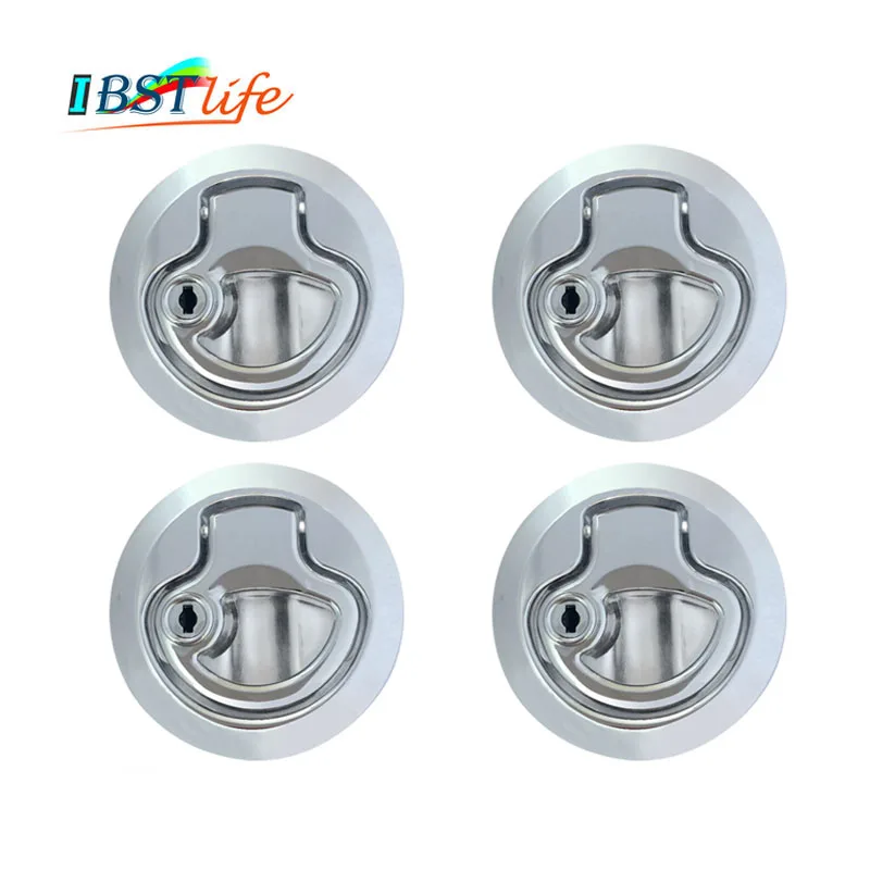 

4 Pieces Zinc Alloy Chrome Finished Flush Latch Flush Pull Latches Slam lift handle Deck Hatch
