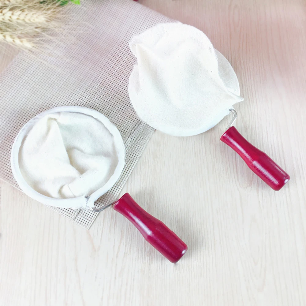 Многоразовый фильтр мешок для кофе с деревянной ручкой хлопковый фланелевый