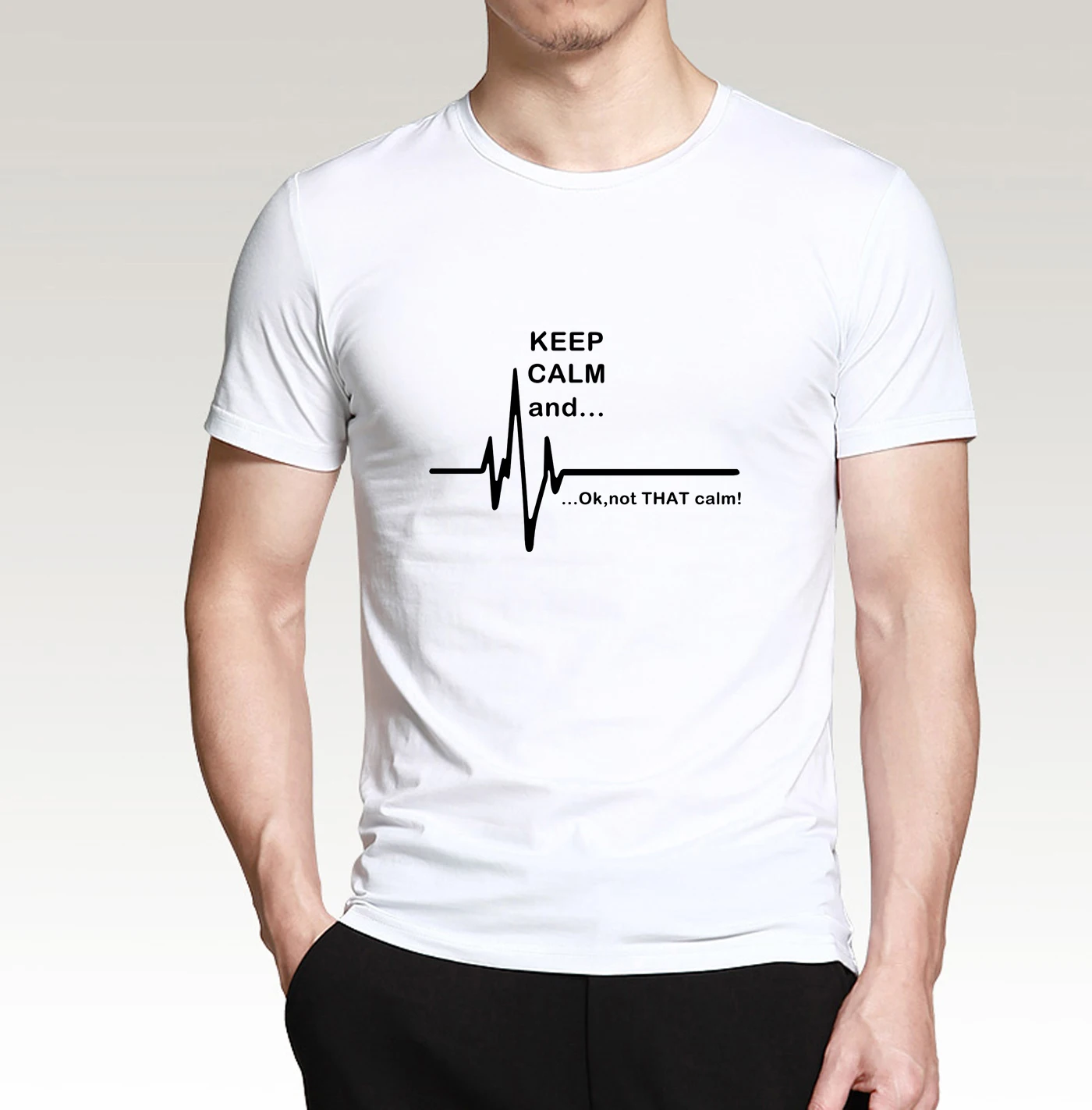 Мужская футболка забавная Футболка Keep Calm and... уличная одежда короткий рукав не то