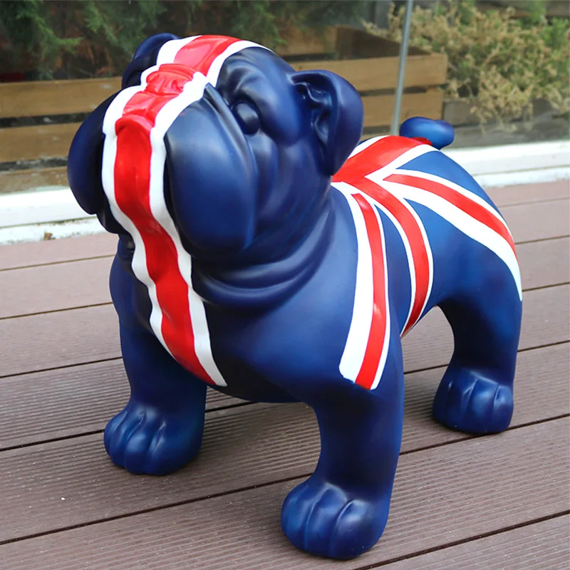 Adornos europeos de 42CM, decoraciones de perro de simulaci&oacute;n de Bulldog brit&aacute;nico, regalos de apertura de tienda, L3018-0