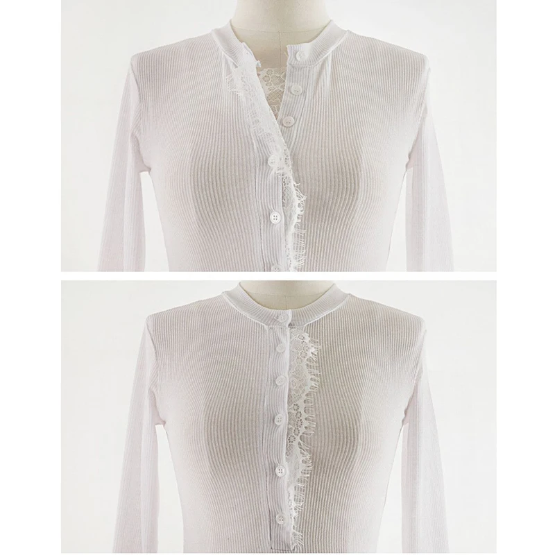 

Dulin 2021 Summer Women's Fashion Lace Stretch T-shirt Sexy V-neck Slim Korean Casual Basic Female T-shirt Y2k Top