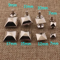 50 sets double cap rivets 17mm15mm12mm7mm silver square double cap studs leather craft rivet fastener snaps prong studs