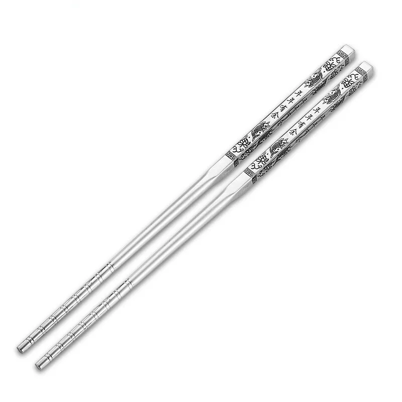 

Silver Chopsticks Pure Silver 999 Silver Tableware Household Simple Square Silver Chopsticks Practical Silver Chopsticks