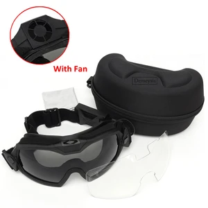 tactical goggles with fan anti fog military airsoft paintball safety eye protection glasses eyewear free global shipping