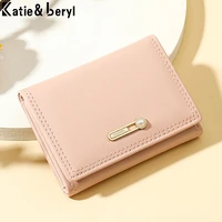 brand womens wallets tri fold design short mini coin purse ladies small wallet female pu leather fashion credit card holder