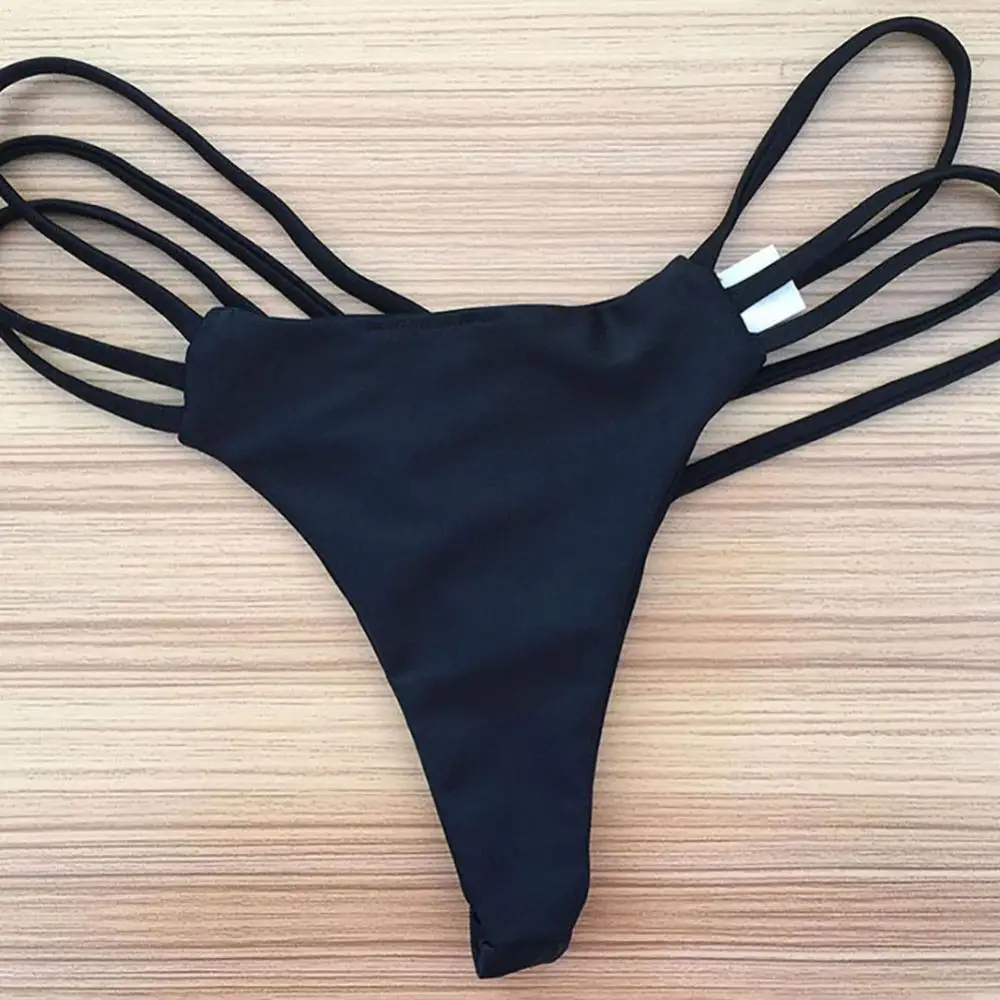 

Sexy Woman Crossing Bandage Beach Bikini Bottoms Briefs Cut Out Thong Swimwear