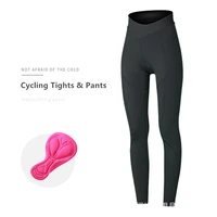 womens autumn winter bicycle pants hight elasticity breathable long cropped trousers mountain bike gel pad cycling tights