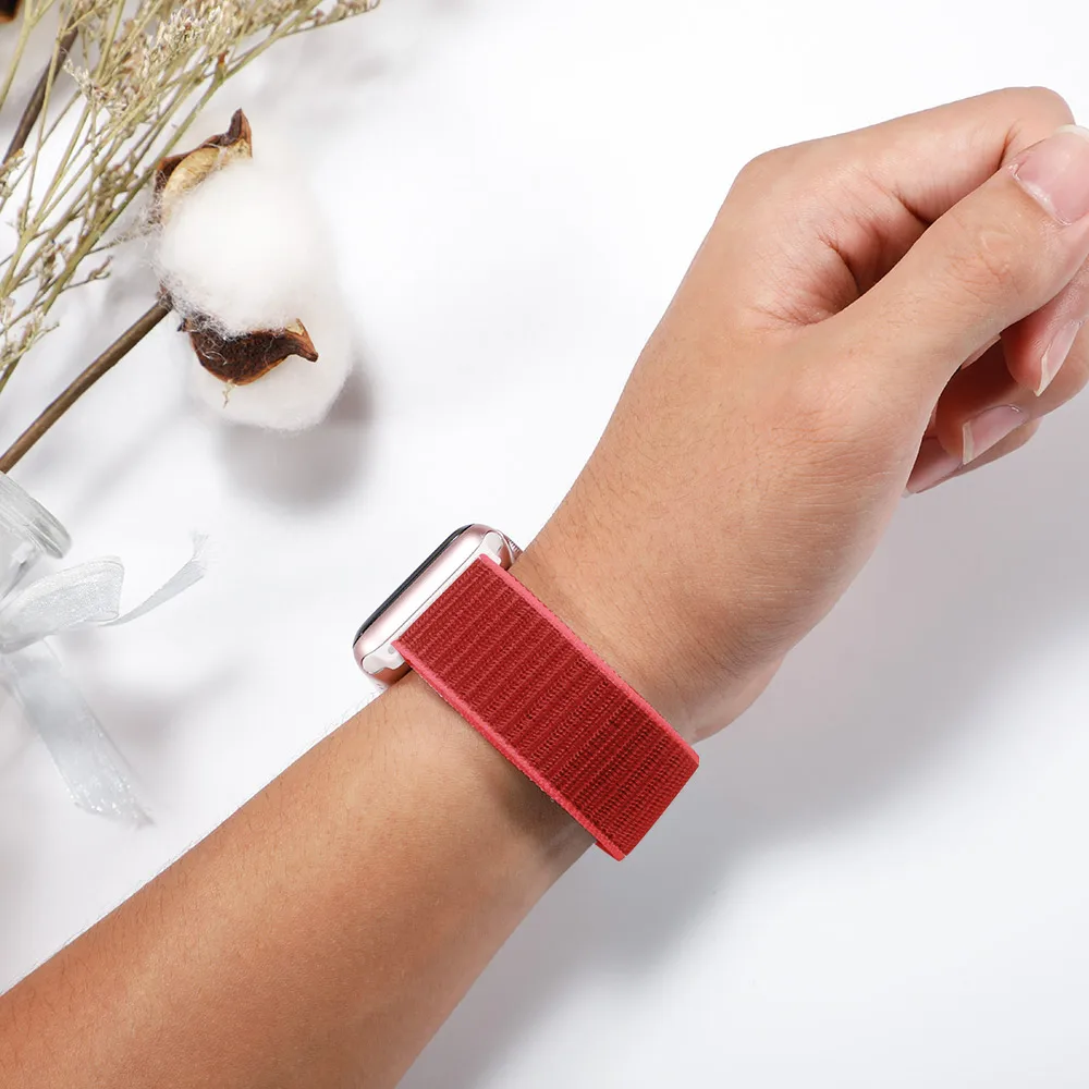 Нейлоновый ремешок для Apple Watch band 42 мм 38 мм iWatch 4 band 44 мм 40 мм Браслет спортивная петля ремешок для часов correa ремень дышащий