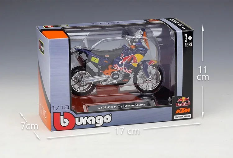 1:18 Bburago Дакар ралли KTM 450 SX-F#5 Ryan Dungey KTM 450 SX-F Red Bull#84 Jeffrey Herlings MXGP литой двигатель