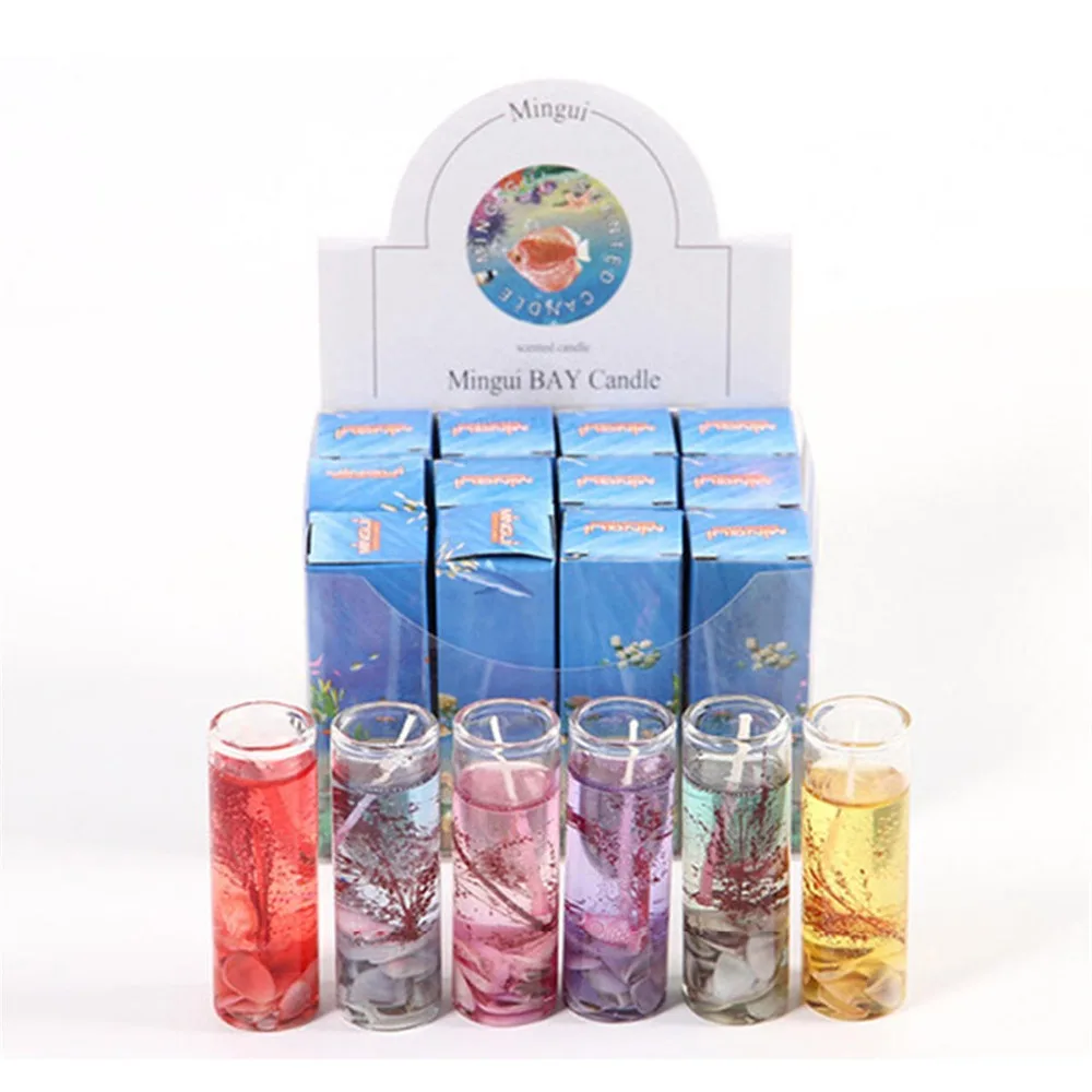 Красочные желейные восковые декоративные свечи для свадьбы сверкающие на день