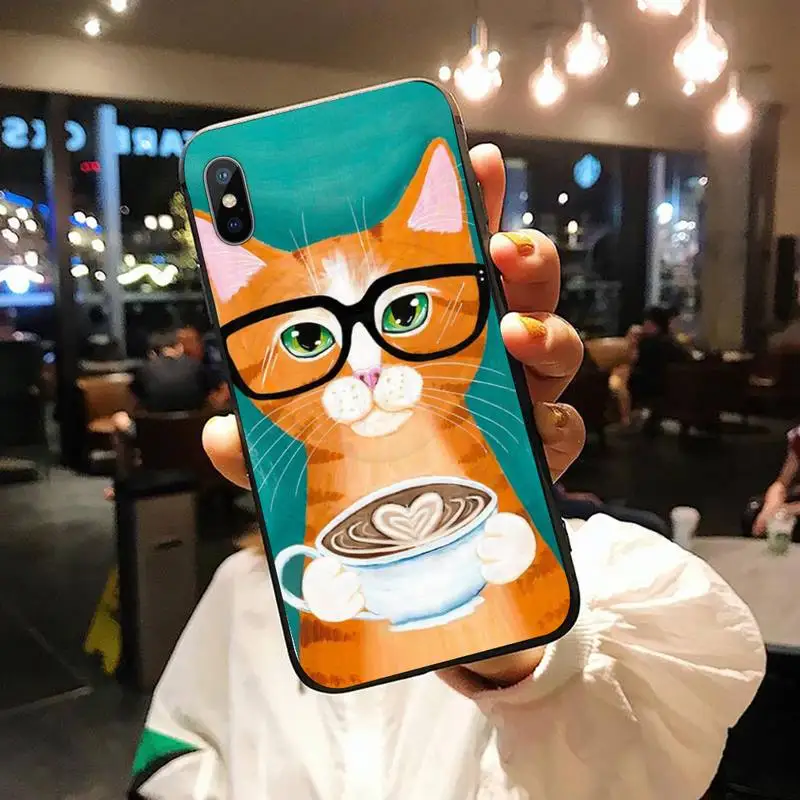 

Latte Acrylic Coffee Milk Drink Bottle Cat Phone Case for iPhone 11 12 pro XS MAX 8 7 6 6S Plus X 5S SE 2020 XR
